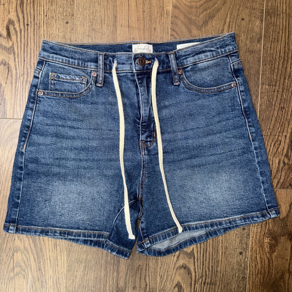 Wonderly High Waist Denim Blue Shorts